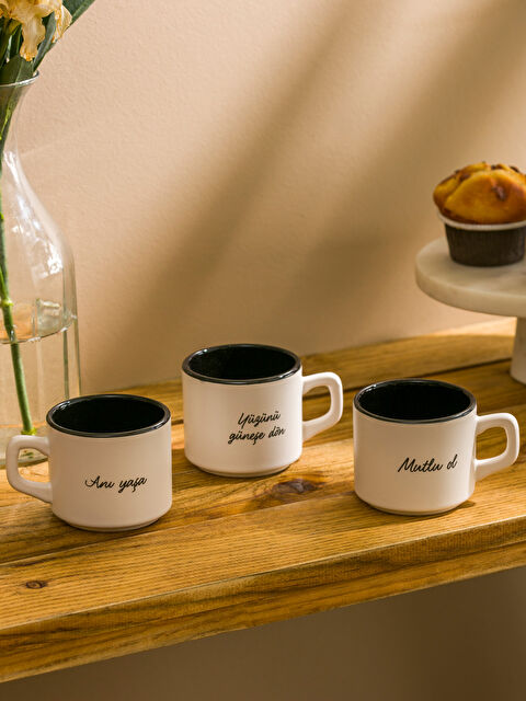 LCW HOME Baskılı Seramik Fincan Seti 3'lü 184 ml - S5JE90Z8-LQJ