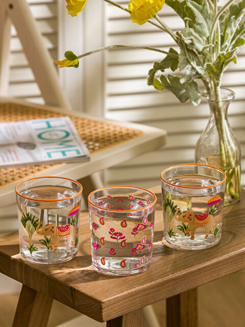 LCW HOME Baskılı Cam Bardak 3'lü 380 ml - S5JM97Z8-M0T