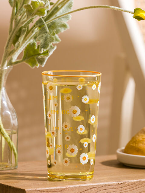 LCW HOME Verre à Eau en Verre à Motif Floral 500 ml