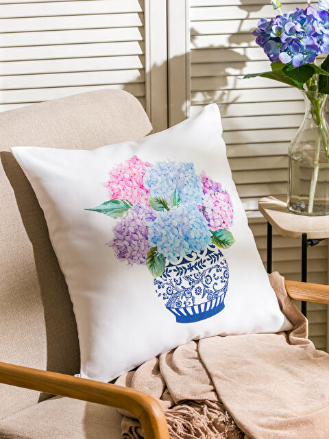 LCW HOME Çiçek Baskılı Kırlent Kılıfı 45x45 cm - S5JR85Z8-F9C