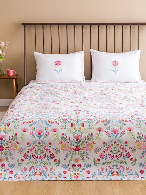 LCW HOME Floral Patterned Double Pique Set - S5LO63Z8-F9C