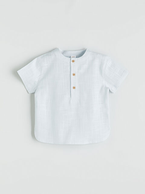 LCW baby Yakası Düğmeli Erkek Bebek Tişört - S5M618Z1-QWR