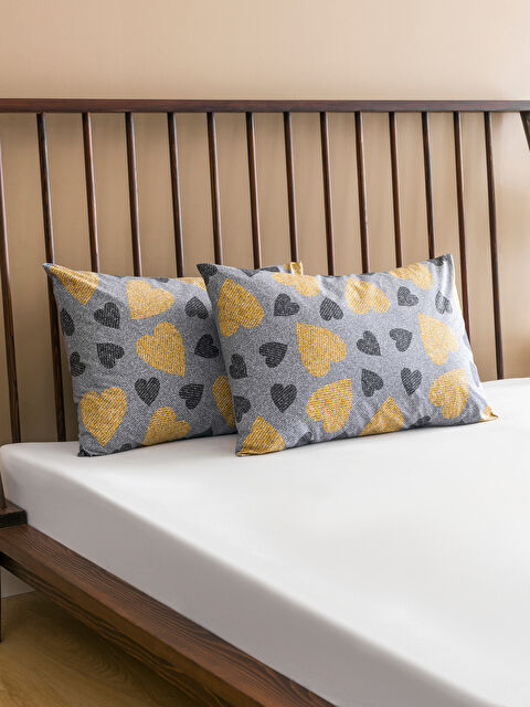 LCW HOME Kalp Baskılı Yastık Kılıfı 2'li 50x70 cm - S5MG75Z8-F9C