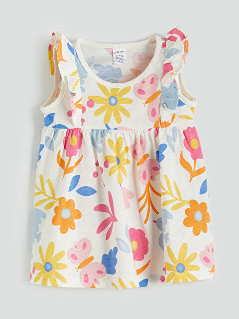 LCW baby Bisiklet Yaka Çiçekli Kız Bebek Elbise - S5MI63Z1-LRA