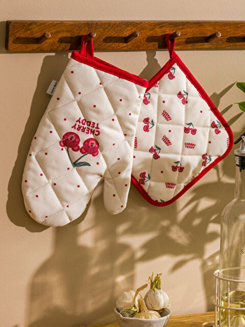 LCW HOME Kiraz Baskılı Fırın Eldiveni ve Tutaç - S5MO98Z8-M0T