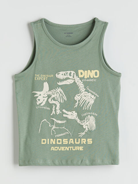 LCW Kids Bisiklet Yaka Dinozor Baskılı Erkek Çocuk Atlet - S5NA43Z1-GX7