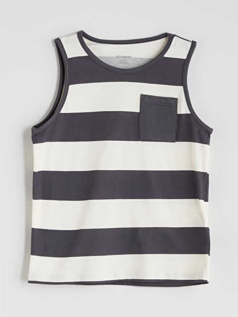 LCW Kids Bisiklet Yaka Çizgili Erkek Çocuk Atlet - S5OC58Z1-LQ9