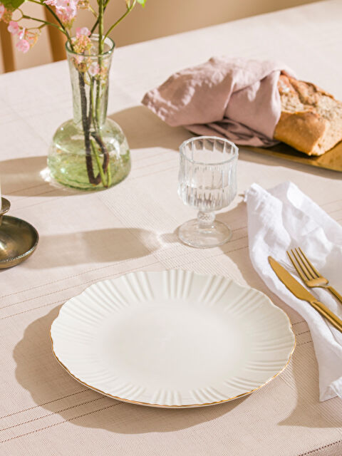 LCW HOME طبق تقديم بورسلان منقوش 26 سم - S5PN61Z8-M0T