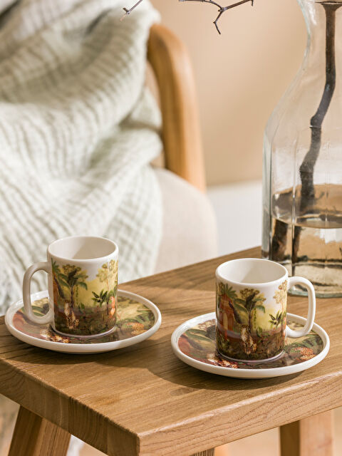 LCW HOME Baskılı 2 Kişilik Porselen Kahve Fincan Takımı 90 ml - S5PV78Z8-F9C