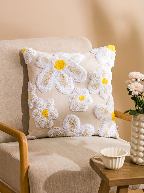 LCW HOME Çiçek Desenli Kırlent Kılıfı 45x45 cm - S60759Z8-YXD