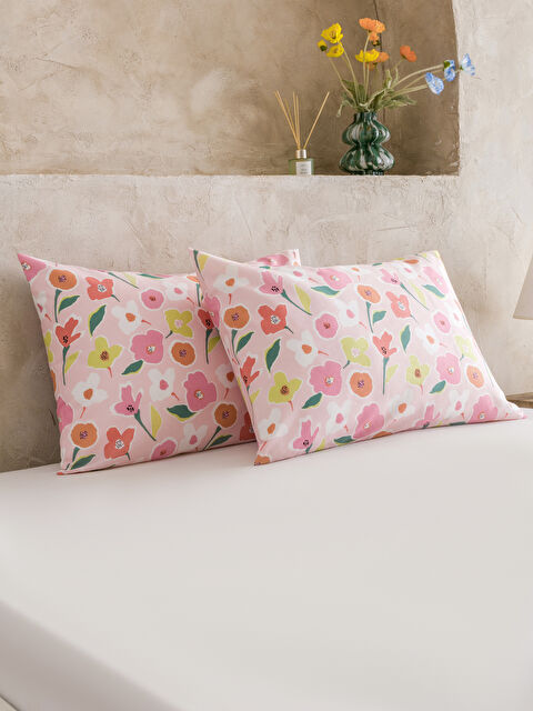 LCW HOME Çiçek Desenli Yastık Kılıfı 2'li 50x70 cm - S60956Z8-F9C