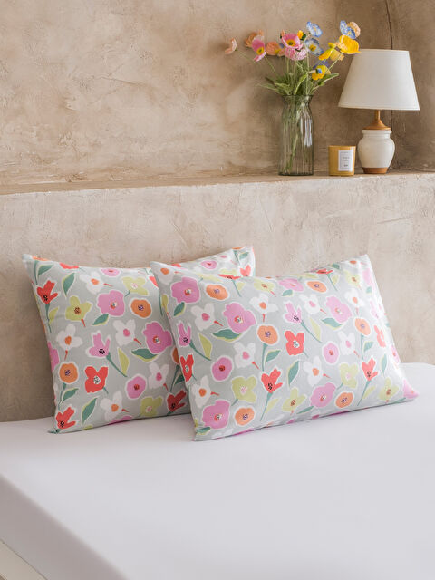LCW HOME Çiçek Desenli Yastık Kılıfı 2'li 50x70 cm - S60956Z8-F9C