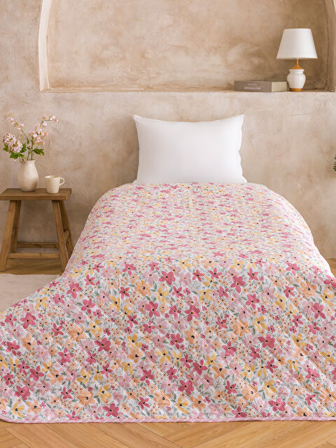 LCW HOME Çiçek Desenli Tek Kişilik Yatak Örtüsü - S61009Z8-F9C