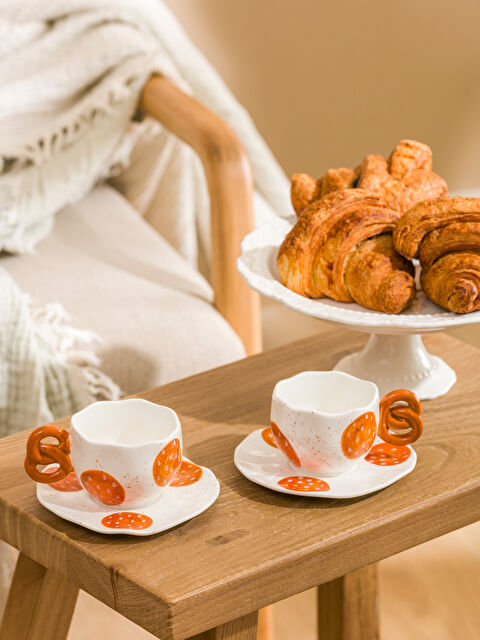 LCW HOME Baskılı 2 Kişilik Porselen Kahve Fincan Takımı 90 ml - S61067Z8-M0T