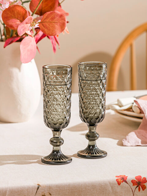 LCW HOME Desenli Ayaklı Cam Bardak Seti 2'li 150 ml - S61123Z8-LQJ