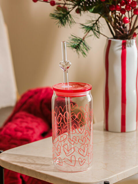 LCW HOME Baskılı Pipetli Cam Bardak 480 ml - S61137Z8-Q57