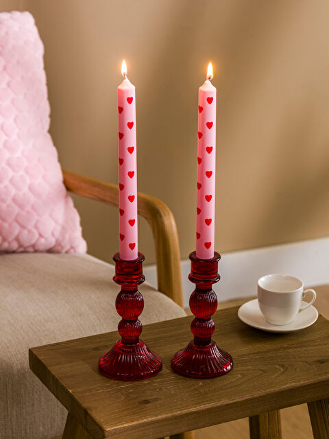 LCW HOME Kalp Baskılı Dekoratif Mum 2'li - S61540Z8-M0T