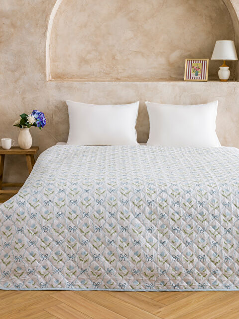 LCW HOME Çiçek Desenli Çift Kişilik Yatak Örtüsü - S62401Z8-F9C