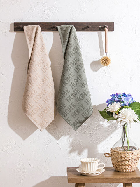 LCW HOME Yazı Baskılı Kurulama Bezi 2'li  40x50 cm - S62412Z8-J1Y
