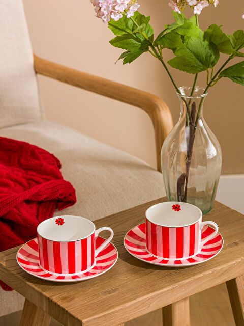 LCW HOME Baskılı 2 Kişilik Porselen Kahve Fincan Takımı 90 ml - S63475Z8-R8C