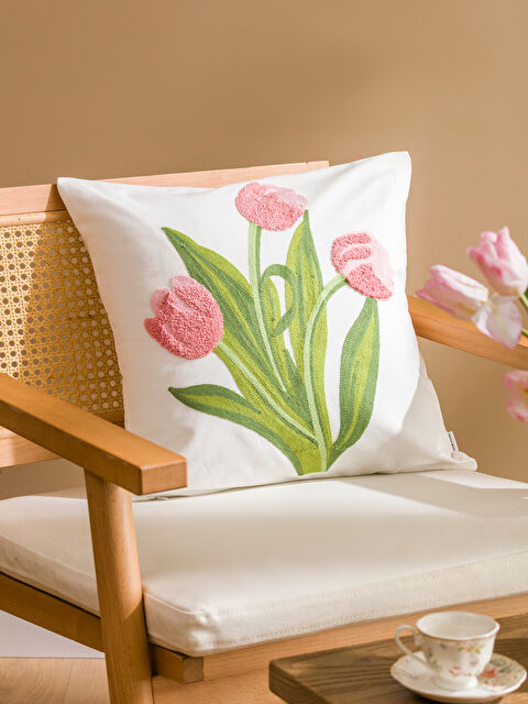 LCW HOME Çiçekli Kırlent Kılıfı 45x45 cm