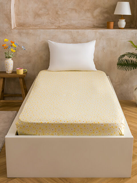 LCW HOME Floral Patterned Single Fitted Sheet - S65829Z8-F9C