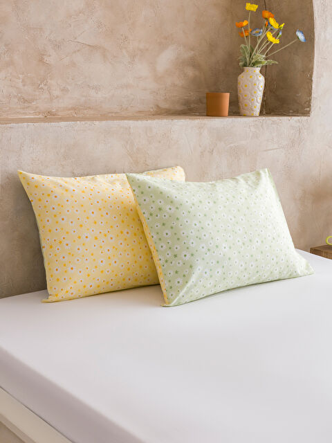 LCW HOME Комплект от 2 калъфки за възглавници с флорален мотив - S65867Z8-F9C