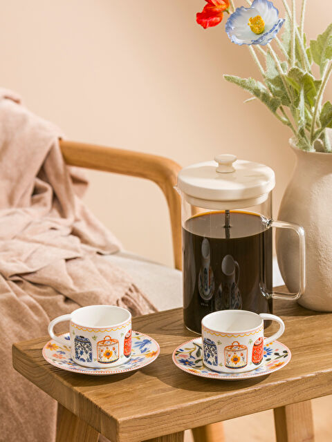 LCW HOME Baskılı 2 Kişilik Porselen Kahve Fincan Takımı - S67382Z8-F9C