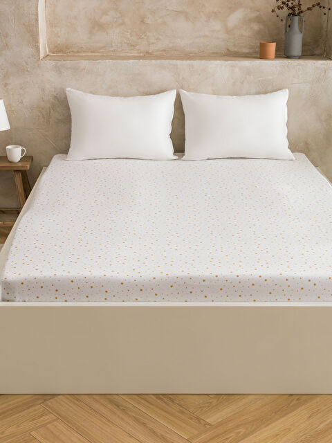 LCW HOME Yıldız Desenli Çift Kişilik Lastikli Çarşaf - S67387Z8-J5E