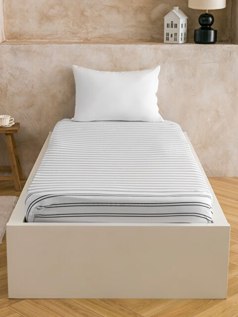 LCW HOME Çizgi Desenli Tek Kişilik Çarşaf - S67424Z8-LQJ