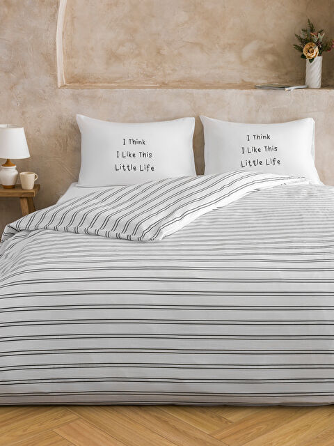 LCW HOME Çizgili Çift Kişilik Nevresim Seti - S67476Z8-LQJ