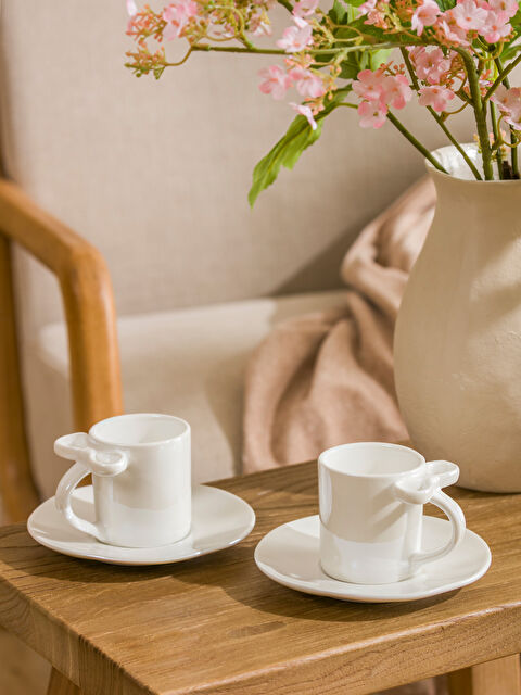 LCW HOME Fiyonk Baskılı 2 Kişilik Porselen Kahve Fincan Takımı 90 ml - S67503Z8-ZUX