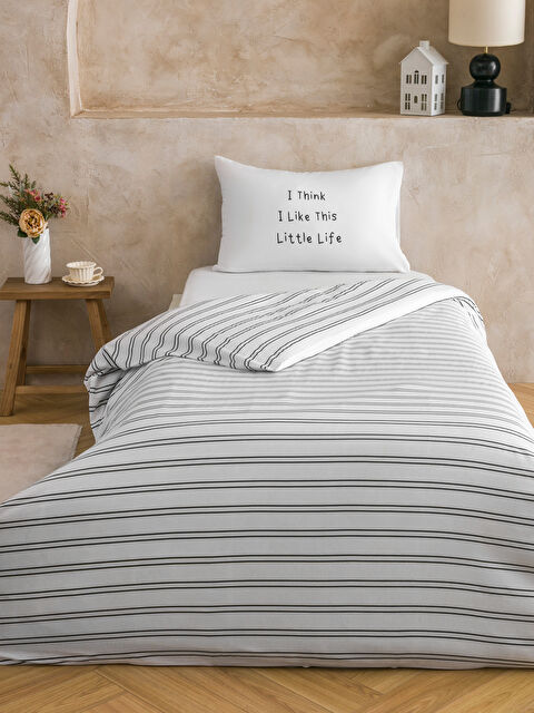 LCW HOME Çizgi Desenli Tek Kişilik Nevresim Seti - S67671Z8-LQJ