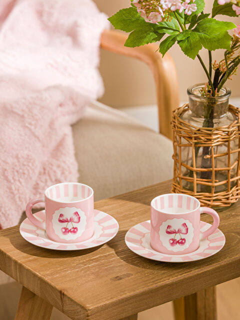 LCW HOME Baskılı 2 Kişilik Porselen Kahve Fincan Takımı 90 ml - S68196Z8-F9C