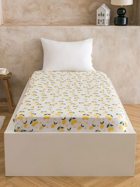 LCW HOME Limon Baskılı Tek Kişilik Lastikli Çarşaf - S69658Z8-F9C