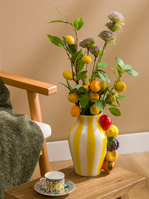 LCW HOME Meyve Desenli Seramik Vazo 21 cm