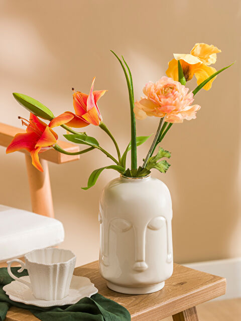 LCW HOME Yüz Baskılı Seramik Vazo 21 cm - S6CF89Z8-LU7
