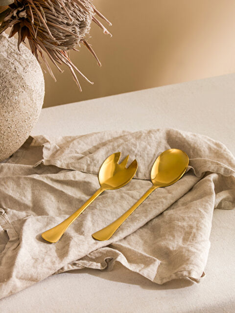 LCW HOME Metal Fork and Spoon Serving Set - S6CR43Z8-GHW