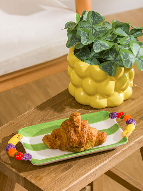 LCW HOME Çizgi Desenli Seramik Sunum Tabağı 26 cm