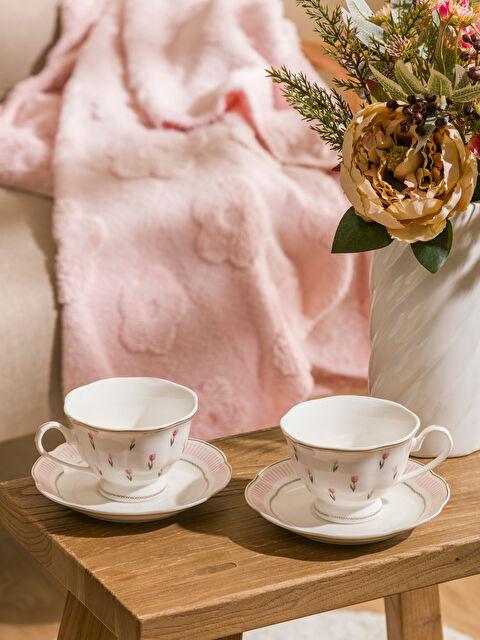 LCW HOME Baskılı 2 Kişilik Porselen Kahve Fincan Takımı 90 ml - S6DY07Z8-F9C