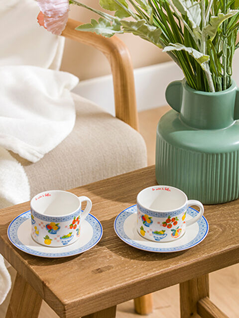 LCW HOME Baskılı 2 Kişilik Porselen Kahve Fincan Takımı 115 ml