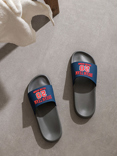 LCW STEPS Baskılı Tek Bantlı Erkek Terlik