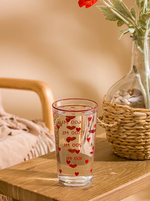 LCW HOME Kalp Baskılı Cam Bardak 500 ml - S6FE48Z8-LTQ