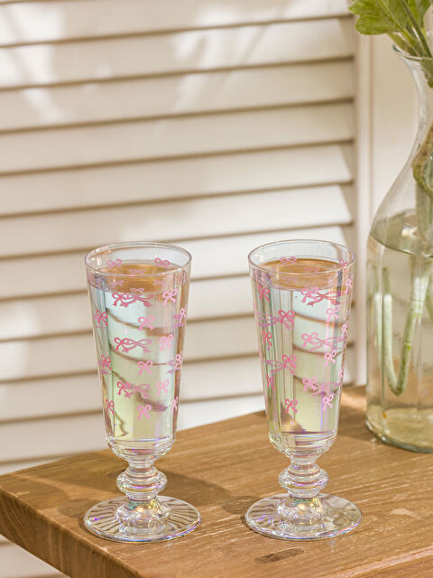 LCW HOME Fiyonk Baskılı Cam Meşrubat Bardağı 2'li 180 ml - S6FQ60Z8-F9C