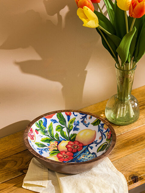 LCW HOME Baskılı Ahşap Kase 25 cm