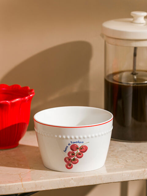 LCW HOME Domates Baskılı Porselen Kase 11 cm