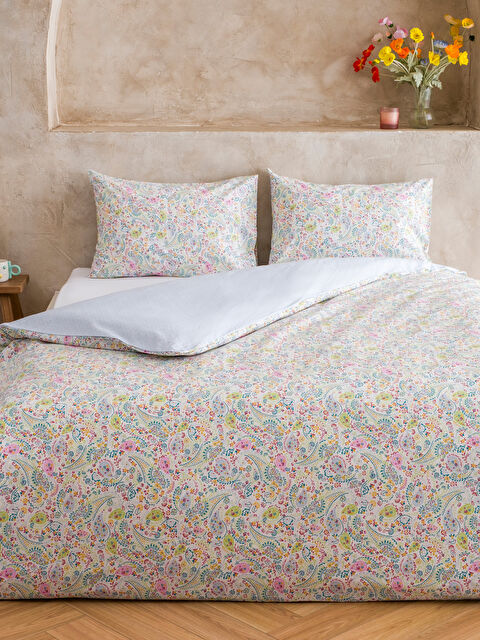 LCW HOME Çiçek Baskılı Çift Kişilik Nevresim Seti - S6GY59Z8-F9C