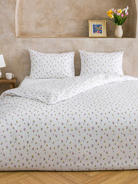 LC WAIKIKI Çiçek Desenli Çift Kişilik Nevresim Seti - S6H027Z8-F9C