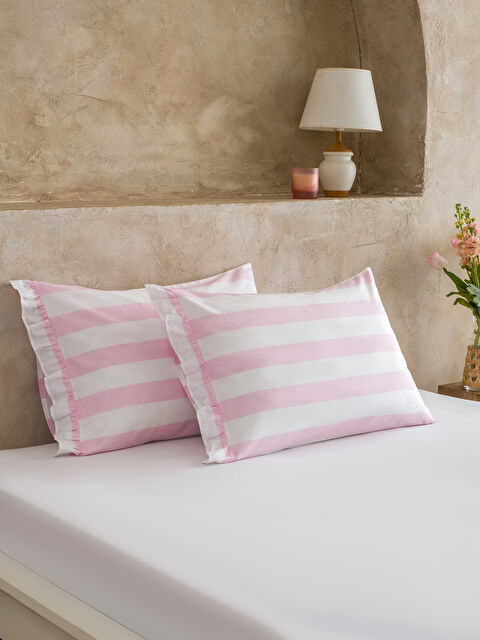 LCW HOME Çizgili Pamuklu Yastık Kılıfı 2'li 50x70 cm - S6H096Z8-LHK