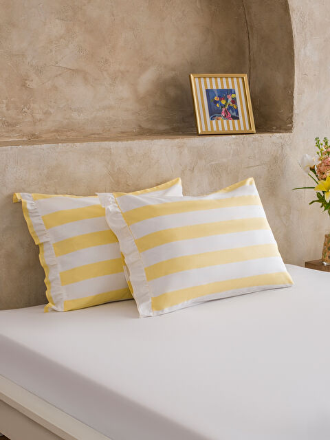 LCW HOME Çizgili Pamuklu Yastık Kılıfı 2'li 50x70 cm - S6H096Z8-LKG